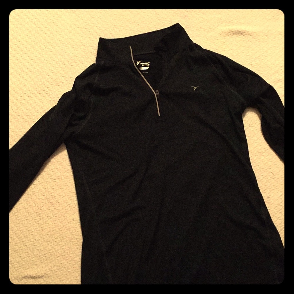 Black and Forest-green Quarter-zip Athletic Hoodie
